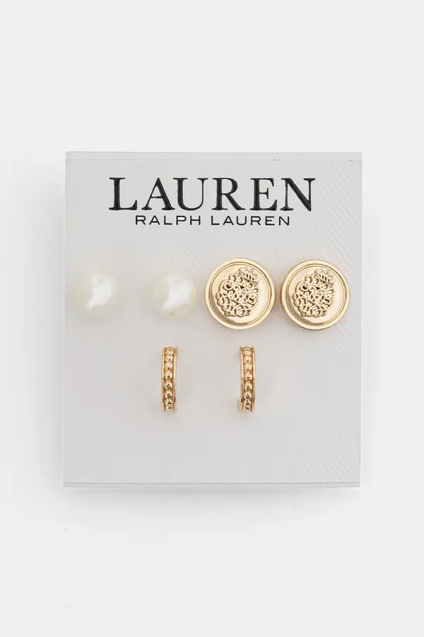Lauren Ralph Lauren Lauren Ralph Lauren ženski kovinski komplet uhanov, paket 3 kosov