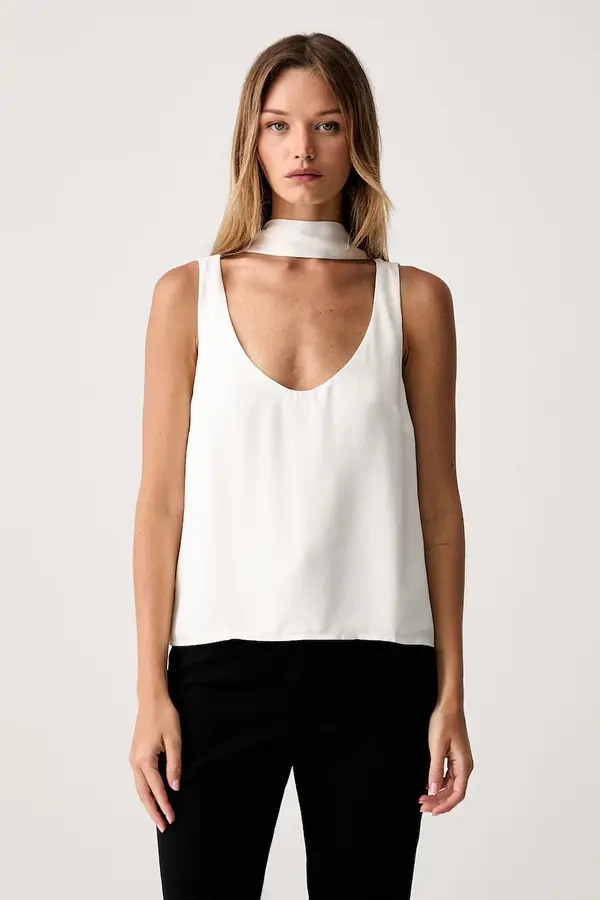 Le Privé Le Privé bluza z naramnicami ženska viskozna PAULETTE TOP BLANC