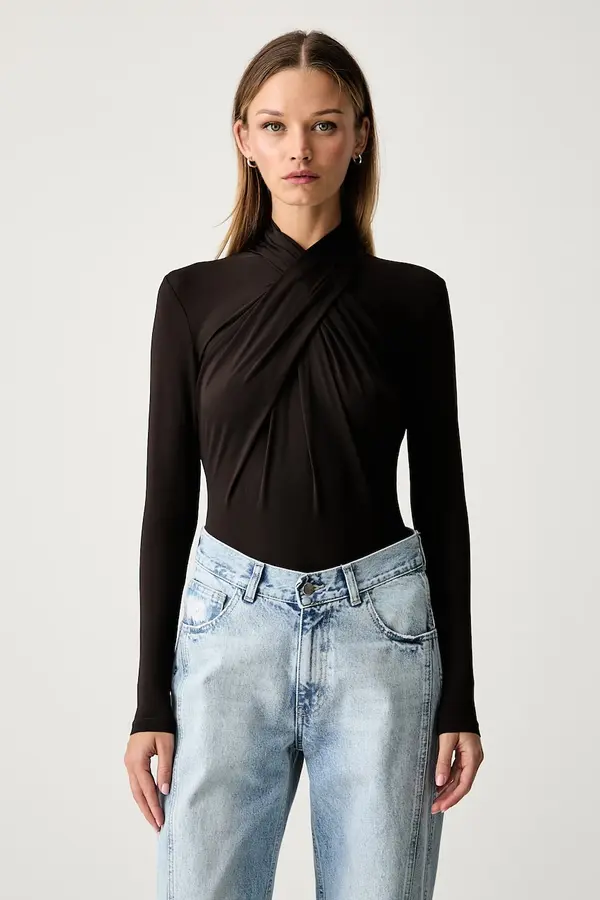 Le Privé Le Privé body ženski z viskozo JADE BODYSUIT MARRON