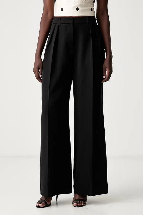 Le Privé Le Privé hlače s širokimi hlačnicami ženske VIOLA TROUSERS NOIR