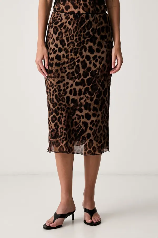 Le Privé Le Privé krilo viskozno GENET SKIRT LEOPARD