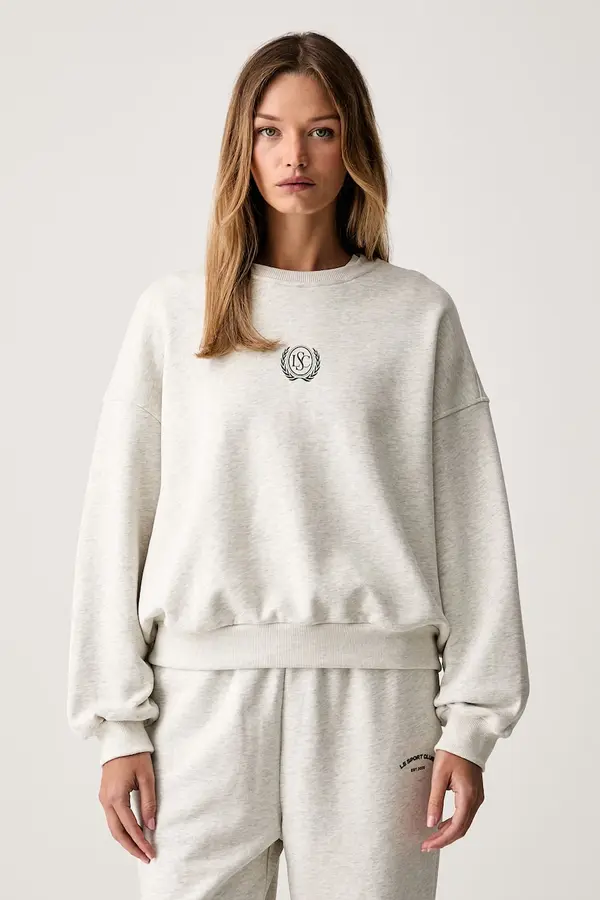 Le Privé Le Privé pulover ženski bombažen VARSITY CREWNECK