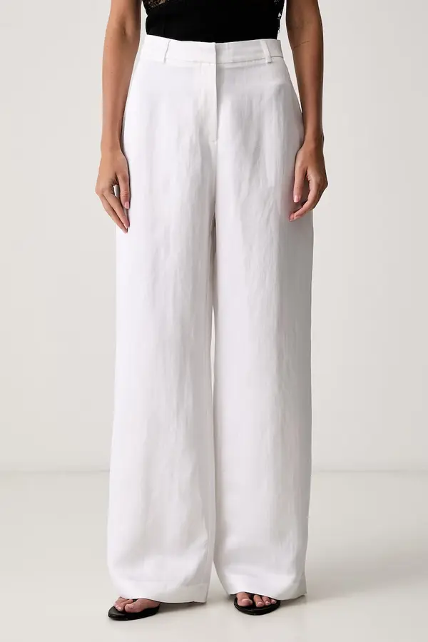 Le Privé Le Privé regular hlače ženske z lanom FRANCOISE TROUSERS BLANC