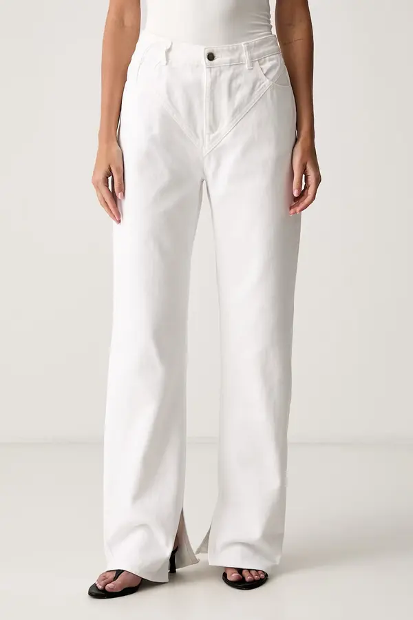 Le Privé Le Privé straight kavbojke ženske DEMI JEANS BLANC