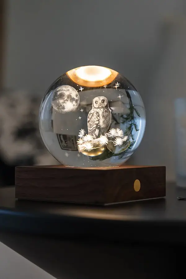 Gingko Design Led brezžična svetilka Gingko Design Amber Crystal Light