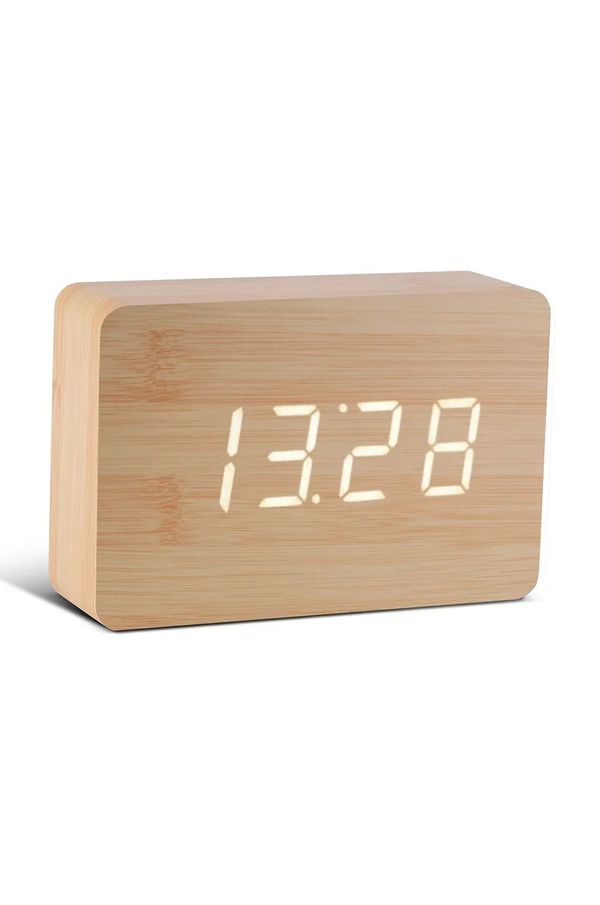 Gingko Design Led ura Gingko Design Brick Beech Click Clock bela barva