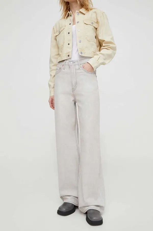 Levi's Levi's kavbojke s širokimi hlačnicami ženske RIBCAGE WIDE LEG
