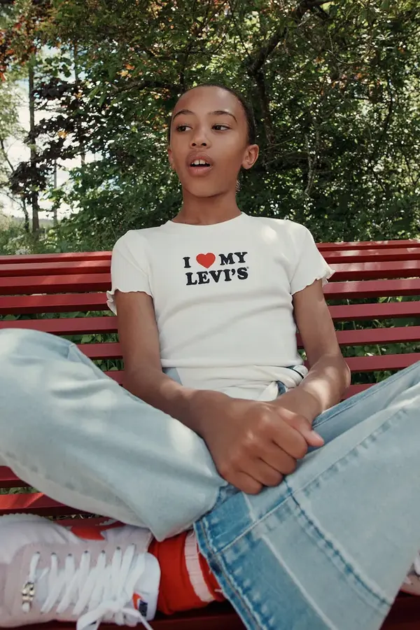 Levi's Levi's kratka majica otroška z bombažem I HEART MY LEVIS TOP