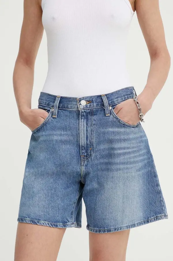 Levi's Levi's kratke hlače ženske denim HIGH BAGGY SHORT