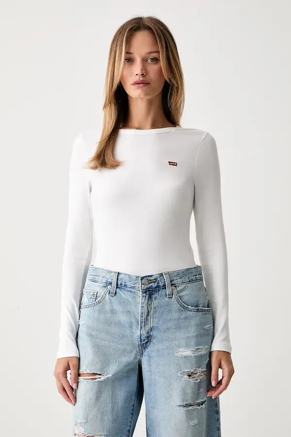 Levi's Levi's majica z dolgimi rokavi ženska bombažna z elastanom HAYES LS