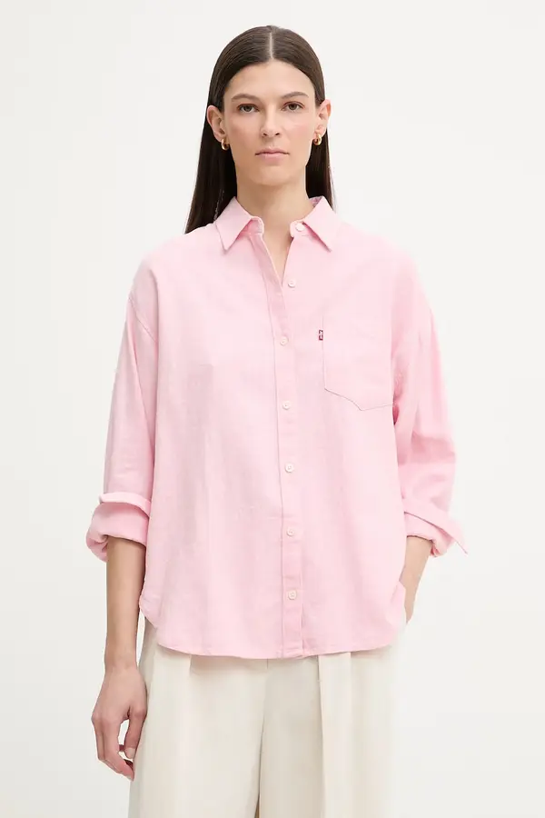 Levi's Levi's srajca ženska z lanom HARLIE BOYFRIEND