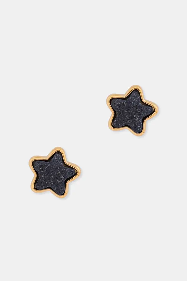 Lilou Lilou uhani ženski pozlačeni z brušenim steklom Mini Icons