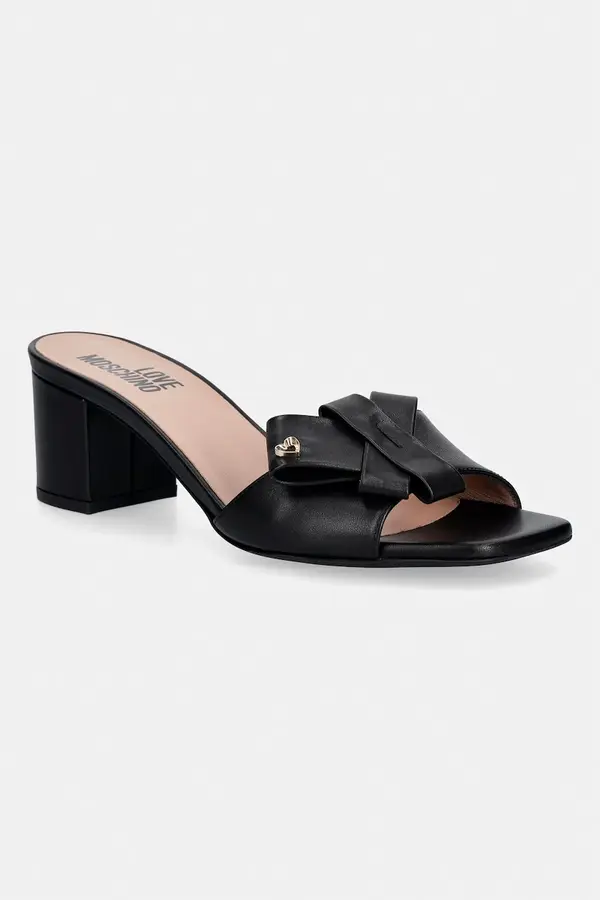 Love Moschino Love Moschino natikači s polno peto (blok) ženski usnjeni