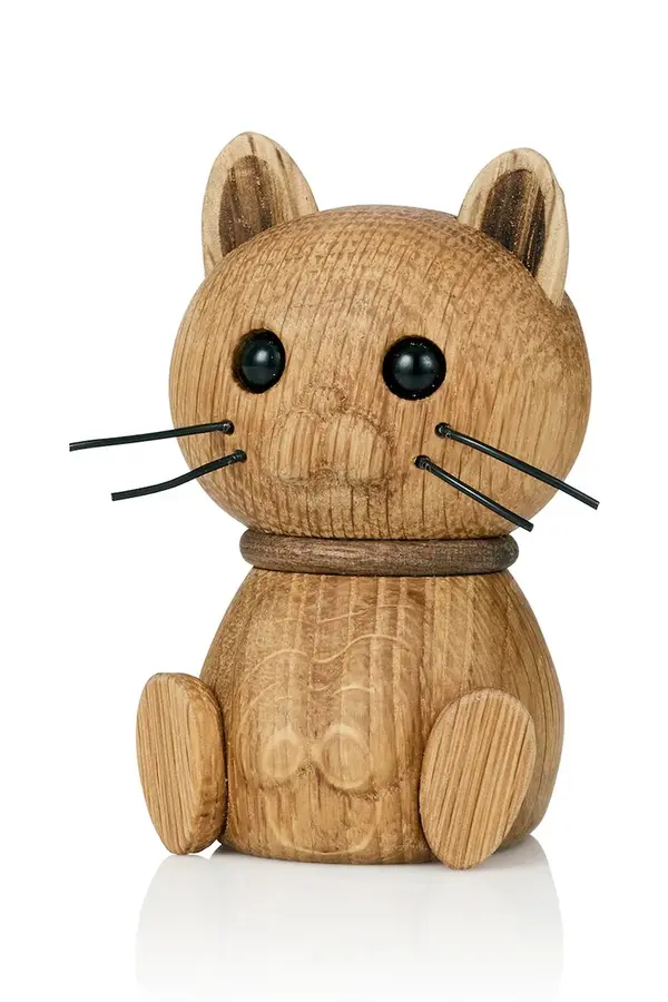 Lucie Kaas Lucie Kaas figurica dekorativna iz hrastovega lesa Cat Misse 7 cm