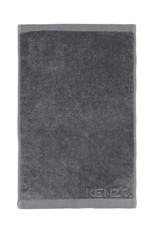 Kenzo Majhna bombažna brisača Kenzo Iconic Gris 55x100 cm