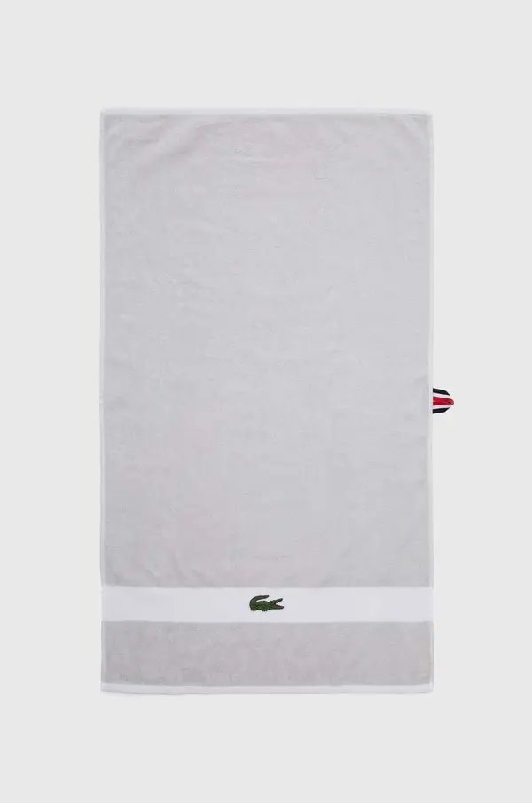 Lacoste Majhna bombažna brisača Lacoste L Casual Argent 55 x 100 cm