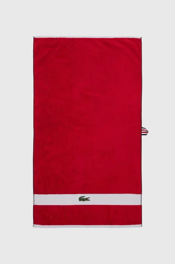 Lacoste Majhna bombažna brisača Lacoste L Casual Rouge 55 x 100 cm