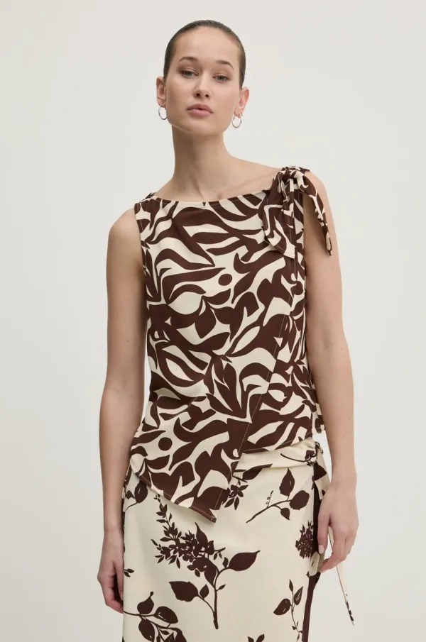 Abercrombie & Fitch Majica Abercrombie & Fitch ženska, bež barva, KI140-5049