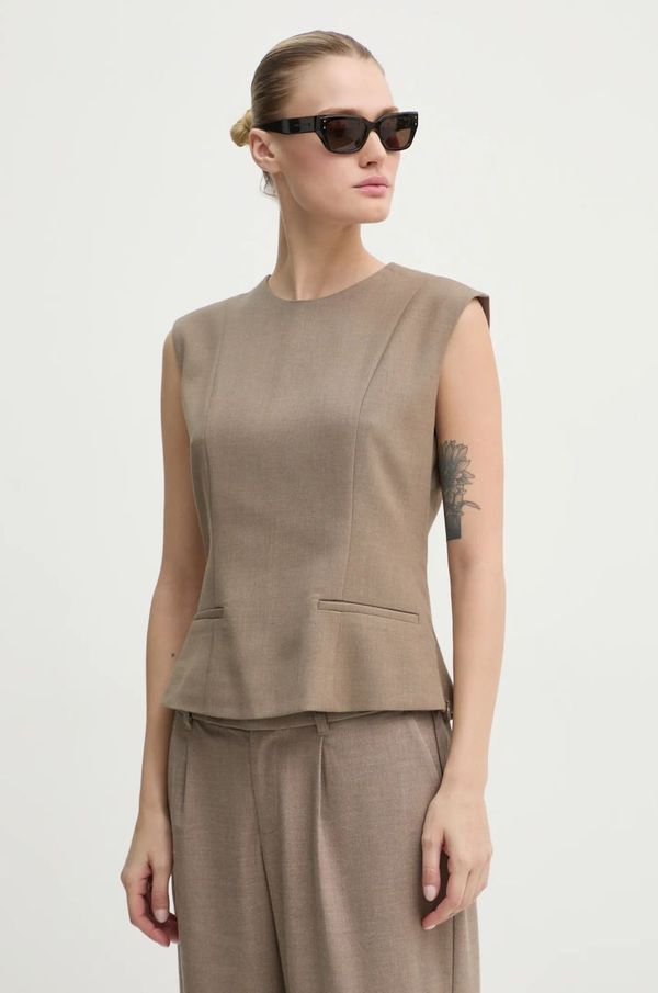 Abercrombie & Fitch Majica Abercrombie & Fitch ženska, rjava barva, KI140-4498