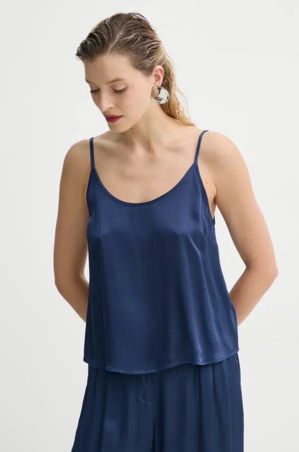 American Vintage Majica American Vintage ženska, mornarsko modra barva, VOO07BE25