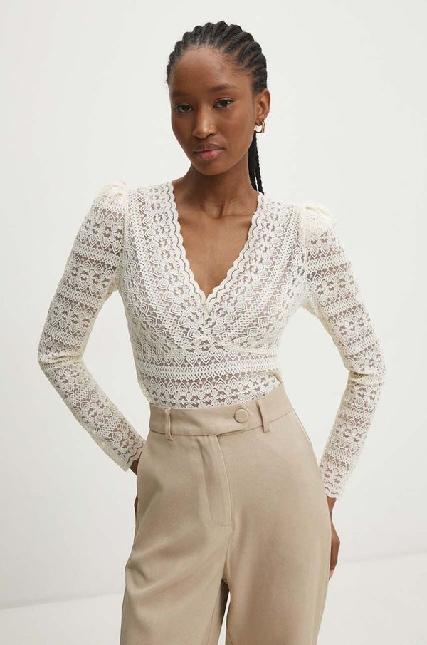 Answear Lab Majica Answear Lab ženska, bež barva