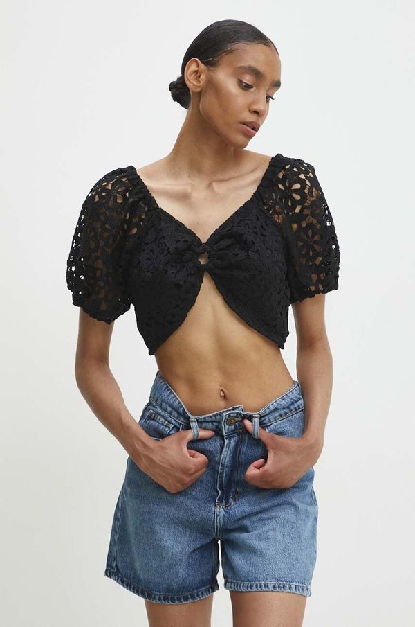 Answear Lab Majica Answear Lab ženska, črna barva