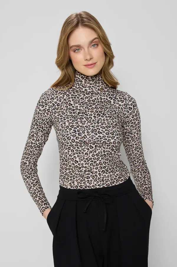 BIZUU Majica Bizuu OWAKA ženska, bež barva, OWAKA SANLEO BRĄZOWY KW25