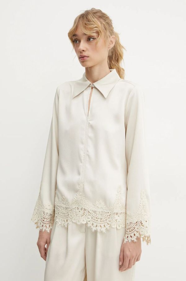 Bruuns Bazaar Majica Bruuns Bazaar ženska, bež barva, BBW4270