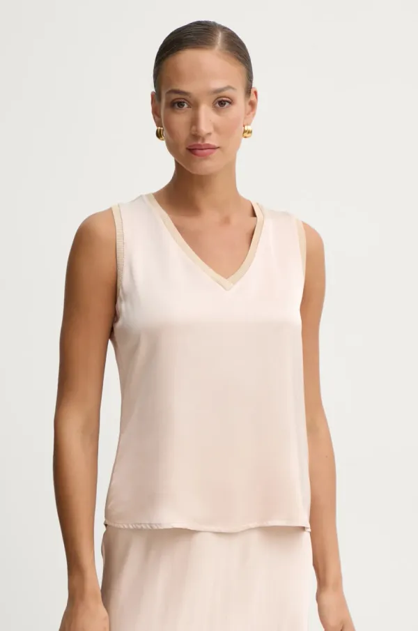 Fracomina Majica Fracomina ženska, bež barva, FJ25ST2001W45101