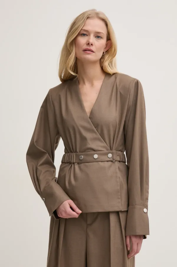 Gestuz Majica Gestuz ženska, rjava barva, 10909755