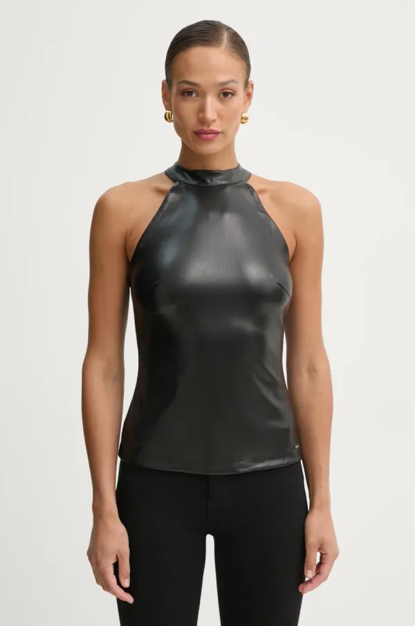 Guess Majica Guess VIOLETTE ženska, črna barva, W5RH09 WGIK0