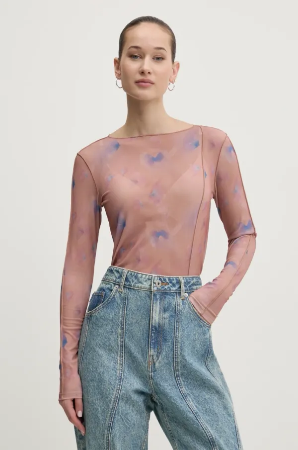 HUGO Majica HUGO ženska, oranžna barva, 50530450