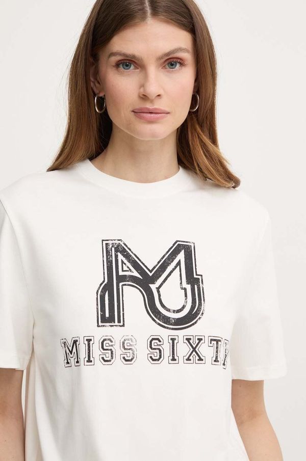Miss Sixty Majica iz mešanice svile Miss Sixty SJ3520 S/S T-SHIRT bela barva, 6L2SJ3520000