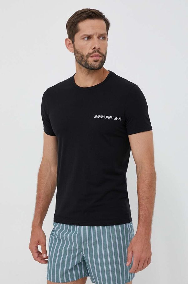Emporio Armani Underwear Majica lounge Emporio Armani Underwear 2-pack črna barva