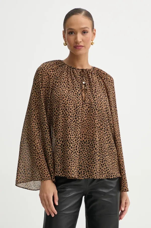 MICHAEL Michael Kors Majica MICHAEL Michael Kors ženska, rjava barva, MR540R0GRY