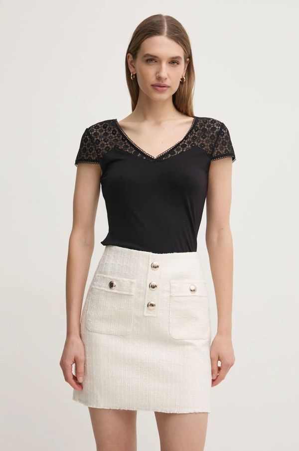 Morgan Majica Morgan DFLO ženska, črna barva, DFLO