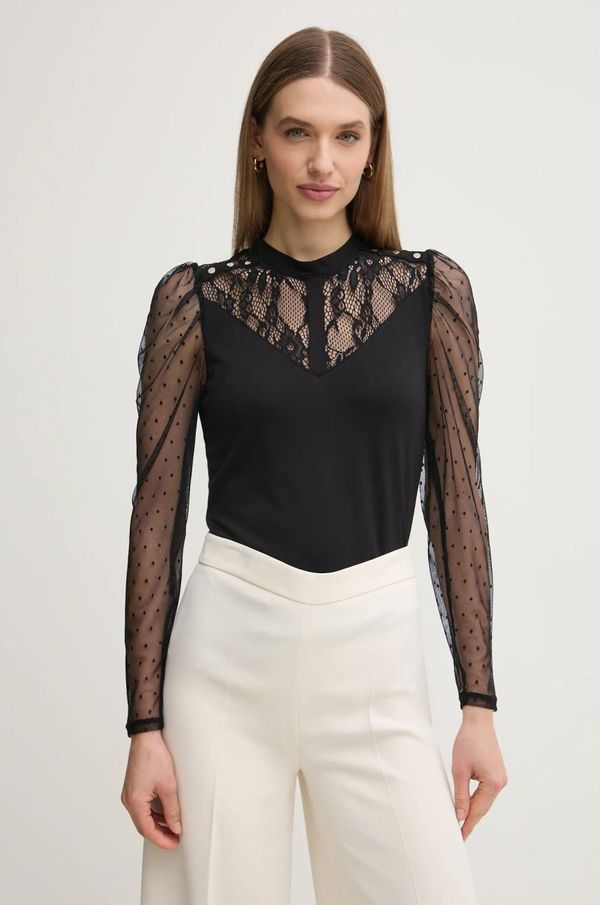 Morgan Majica Morgan TSAGE ženska, črna barva, TSAGE