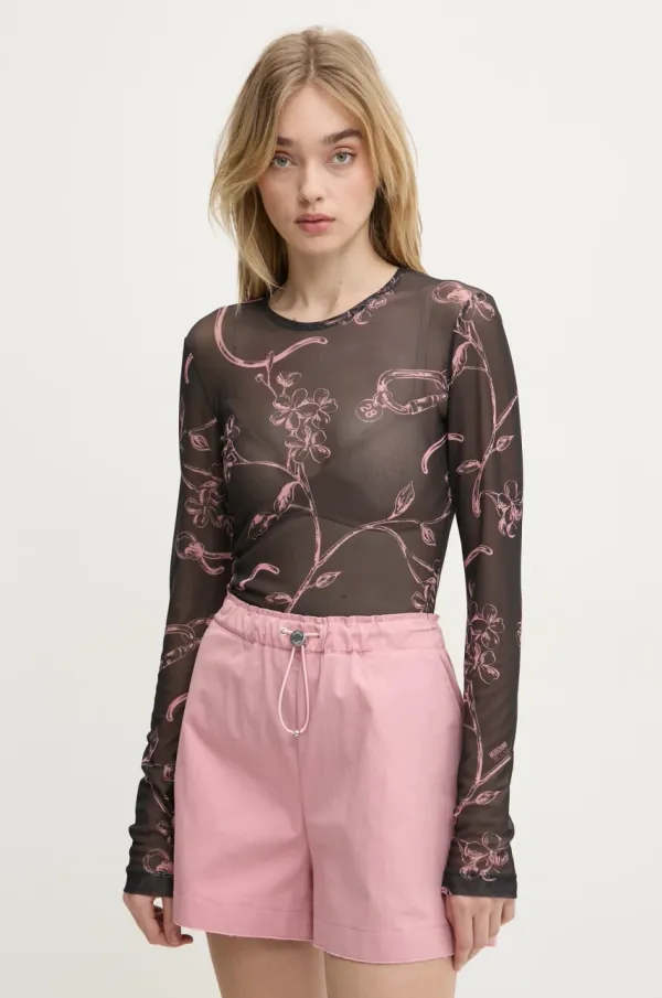 Moschino Jeans Majica Moschino Jeans ženska, črna barva, 1215 3240