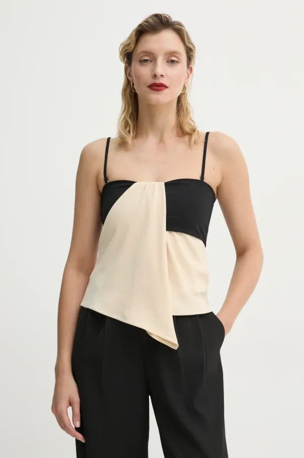 Nanushka Majica Nanushka LISBETH ženska, bež barva, NW25RSTP04411