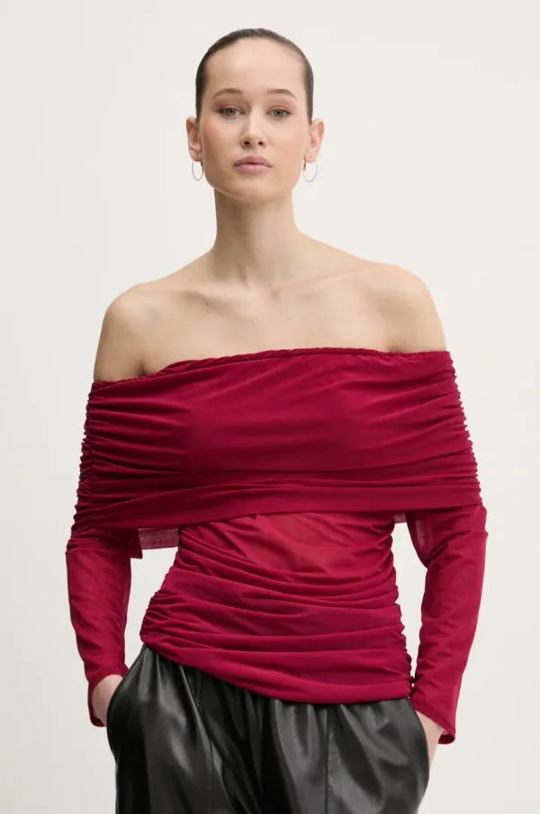 Never Fully Dressed Majica Never Fully Dressed Diaz ženska, bordo barva, NFDTO1669