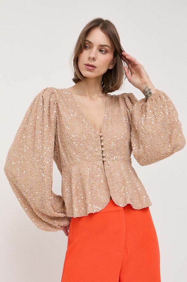 Notes du Nord Majica Notes du Nord ženska, bež barva