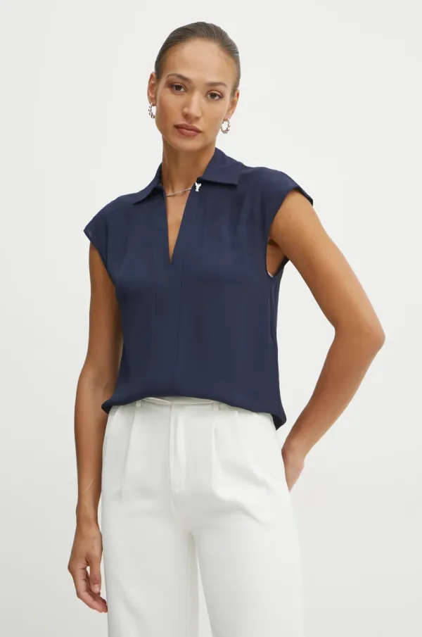 Patrizia Pepe Majica Patrizia Pepe ženska, mornarsko modra barva, 8C0775 A8I1