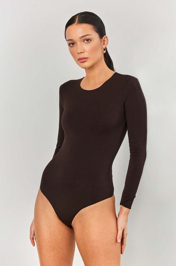 Saint Body Majica Saint Body ženska, rjava barva