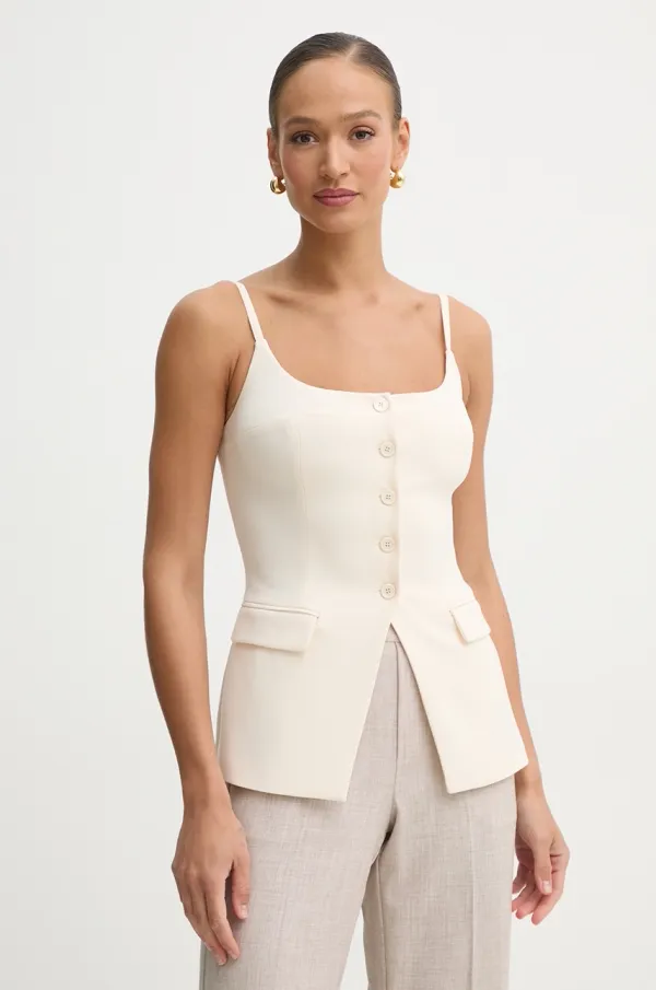 Simona Corsellini Majica Simona Corsellini ženska, bež barva, P25CPTO008