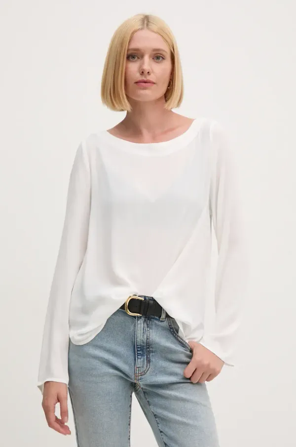 Sisley Majica Sisley ženska, bela barva, 5ZMZLQ07S