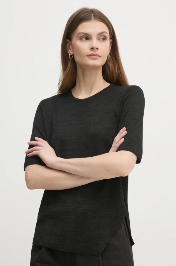 Sisley Majica Sisley ženska, črna barva, 101VM105Z