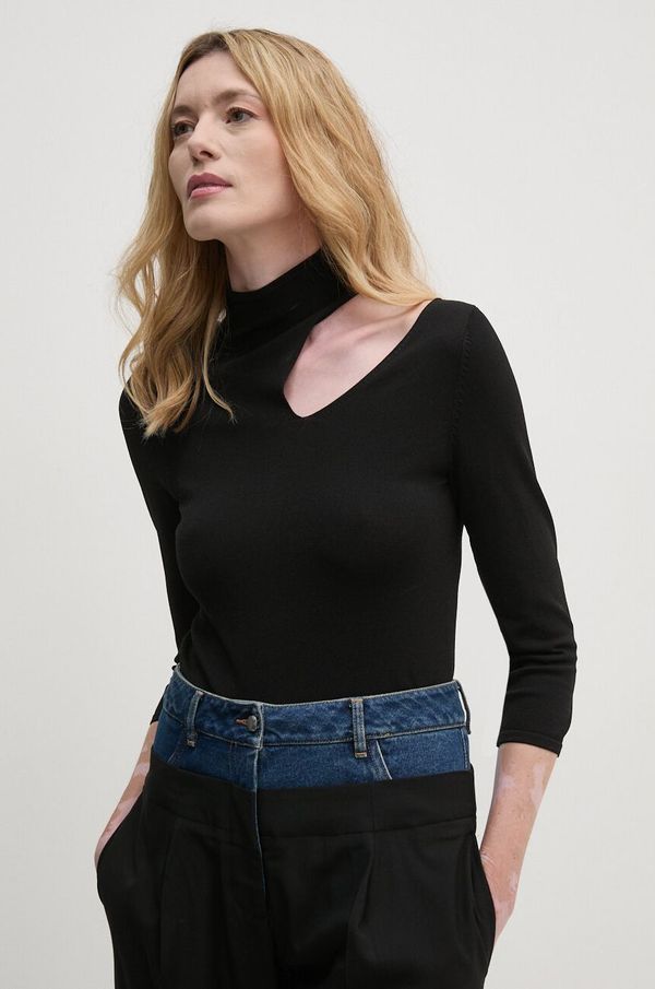 Sisley Majica Sisley ženska, črna barva, 1WTHM1055