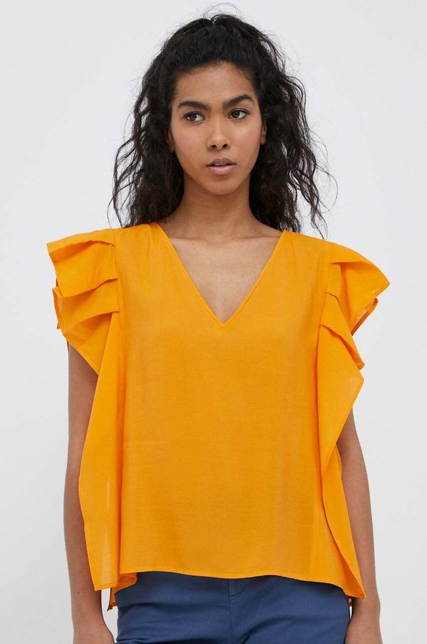 Sisley Majica Sisley ženska, oranžna barva
