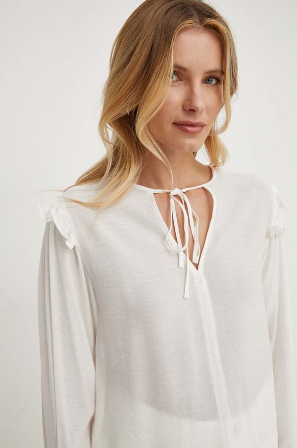 United Colors of Benetton Majica United Colors of Benetton ženska, bež barva