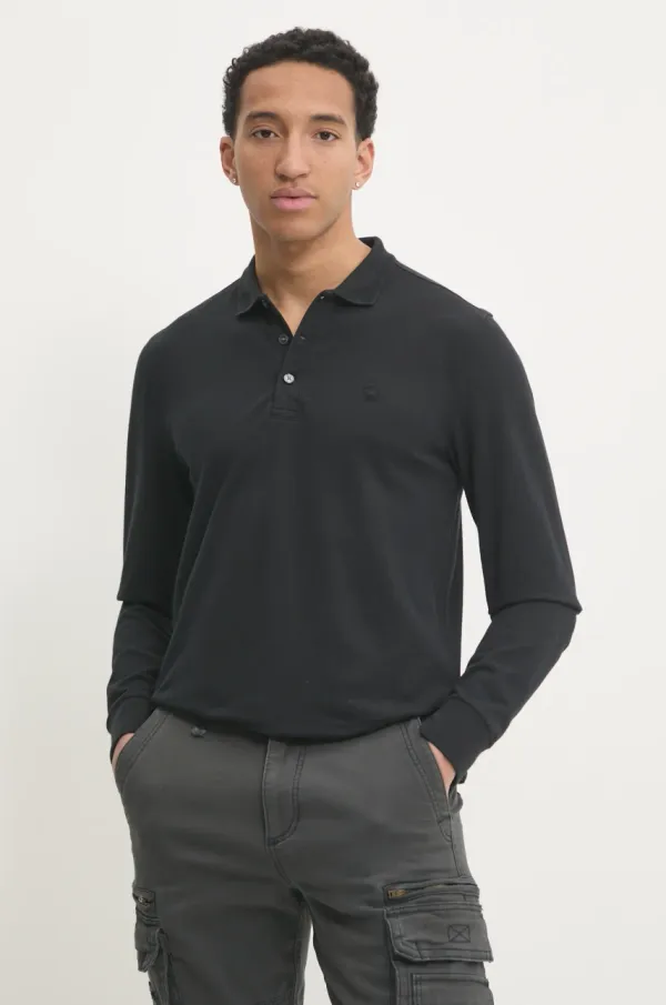 Abercrombie & Fitch Majica z dolgimi rokavi Abercrombie & Fitch moška, črna barva, KI124-4549